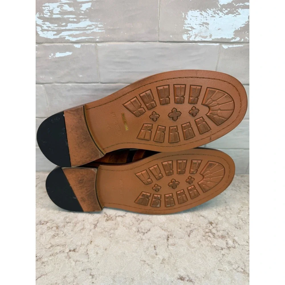 Marc Nolan Calum Men 11 Penny Loafers Multi Color Croc Embossed Leather Lug Sole